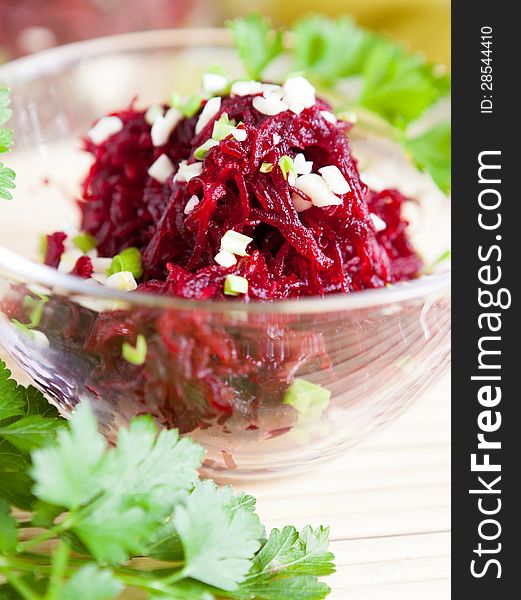 Grated Beetroot With Garlic