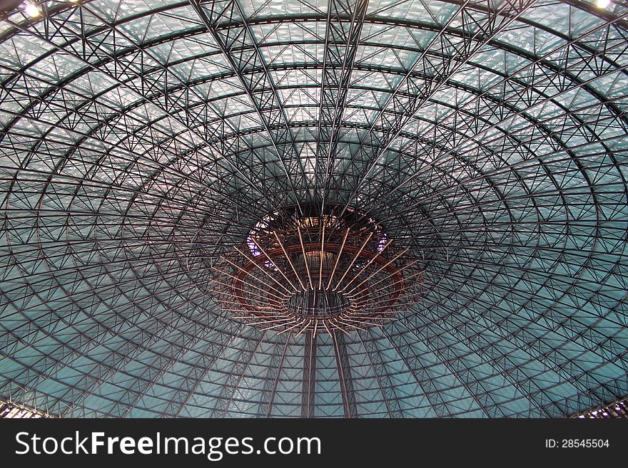 Big roof dome with steel frame structure