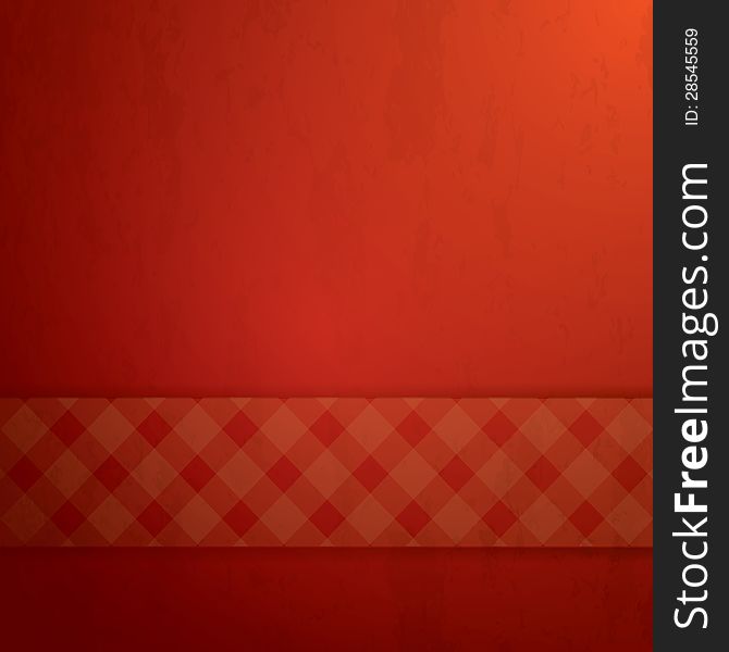 Red  Background With Patterned Banner