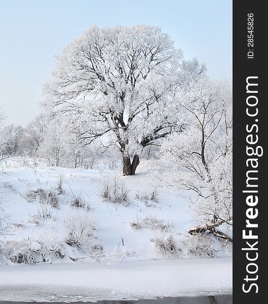 Winter's day on the river Zai-ice drift