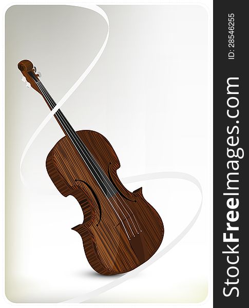 Violin  illustration  wood texture eps 8