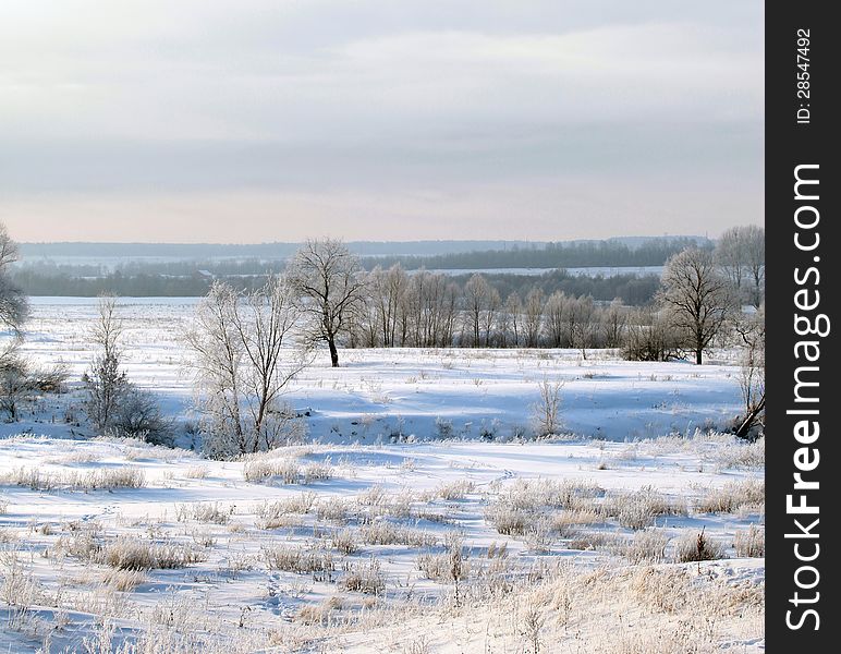 Winter's day on the river Zai-ice drift