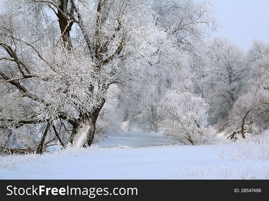 Winter's day on the river Zai-ice drift