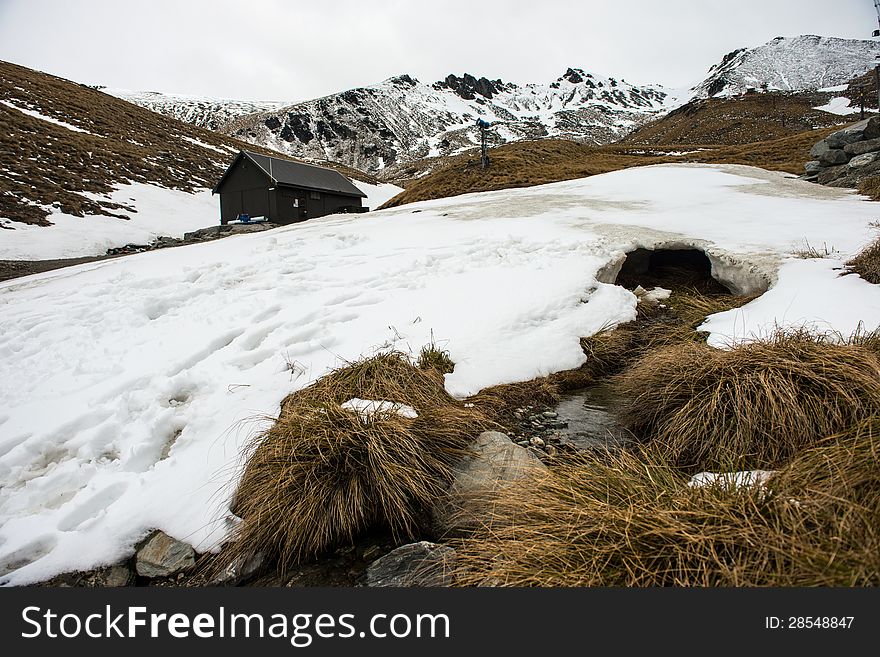 Ski resort on top of Remarkable Queenstown, New Zealand.