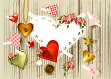 Valentine S Day Background With Hearts From Gold, Lace An Stock Photo Valentine S Day Background With Hearts From Gold, Lace An Stock Photo