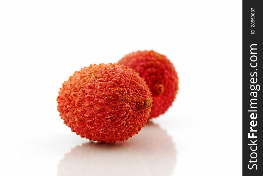 Lychee (Litchi chinensis) isolalted on white background,Nikon D5000. Lychee (Litchi chinensis) isolalted on white background,Nikon D5000