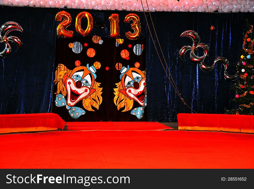 Circus curtain 2013 year, city of Orenburg, Southern Ural, Russia