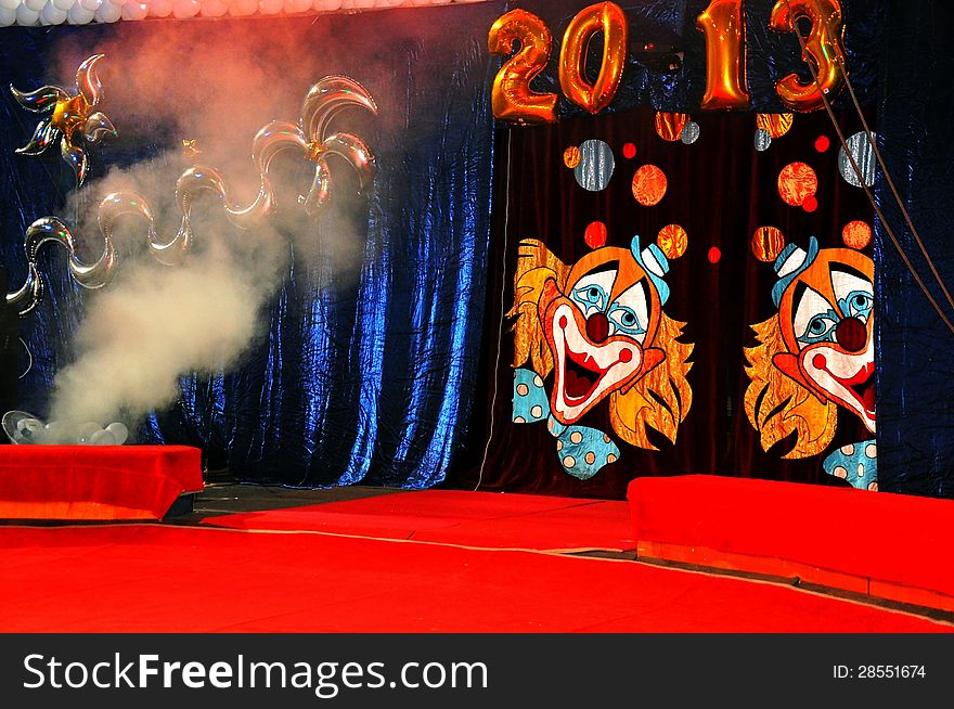Circus curtain 2013 year, city of Orenburg, Southern Ural, Russia
