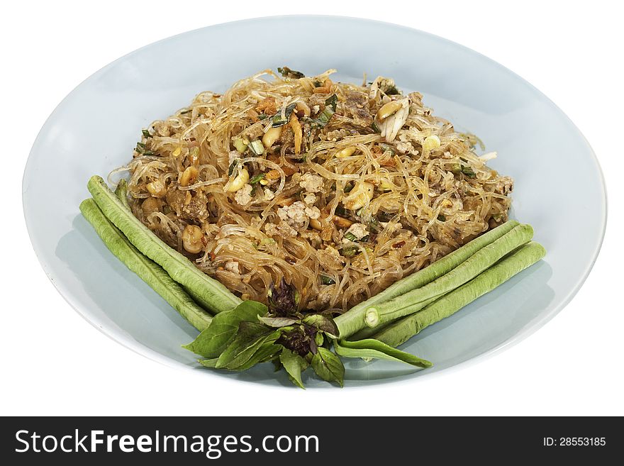 Cellophane noodle salad with shrimp and pork.