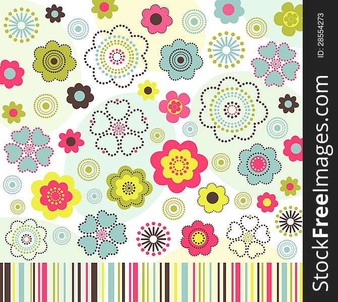 Vector colorful spring  flower background. Vector colorful spring  flower background