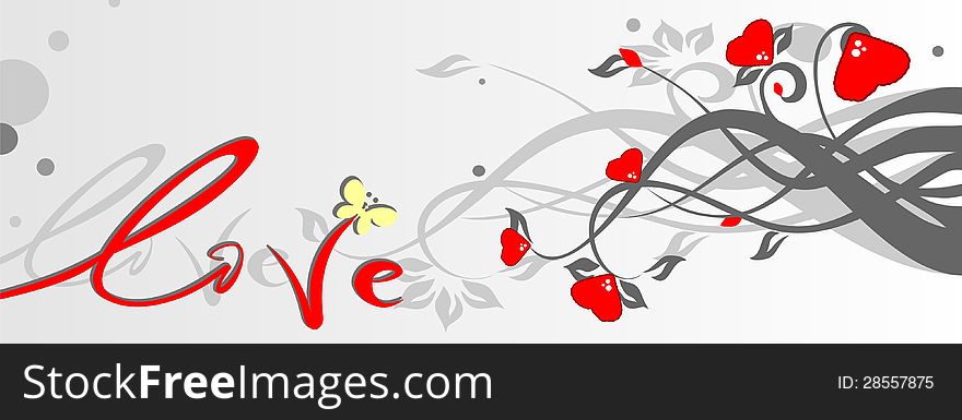 Valentine's day floral decor. Vector. Valentine's day floral decor. Vector