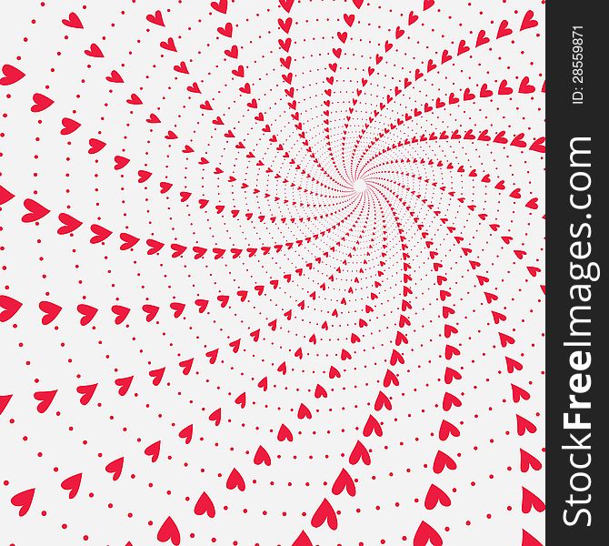 Twisting And Spinning Hearts Valentines Background