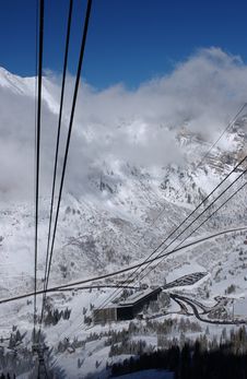 View To The Mountains From Snowbird Ski Resort In Utah, USA Royalty Free Stock Photos