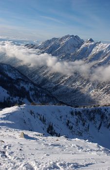 View To The Mountains From Snowbird Ski Resort In Utah, USA Royalty Free Stock Photo