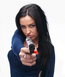 Girl With A Pistol Royalty Free Stock Image Girl With A Pistol Royalty Free Stock Image