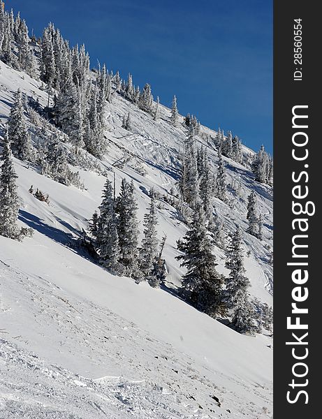 View to the Mountains from Snowbird ski resort in Utah, USA