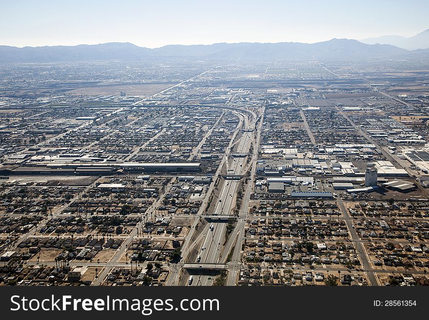 Freeway System through Phoenix, Arizona as seen from above. Freeway System through Phoenix, Arizona as seen from above