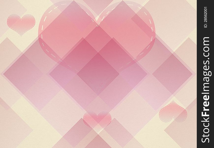 Illustration of Valentines day card with geometric shapes pink background. Illustration of Valentines day card with geometric shapes pink background.