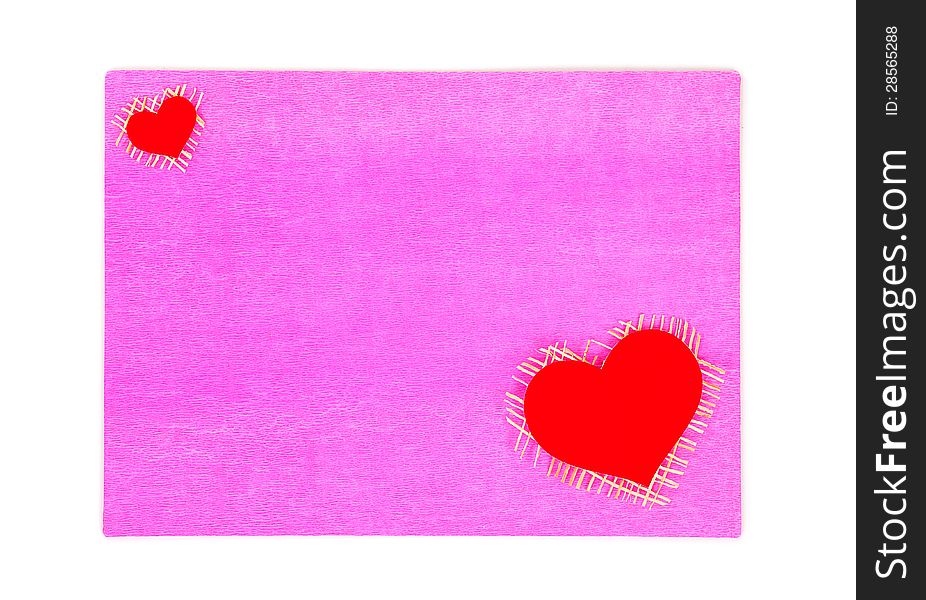 Pink paper background and heart. Pink paper background and heart