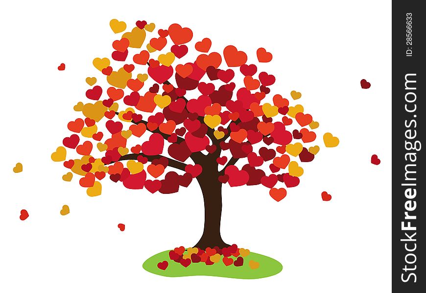 Valentines tree with hearts background  for Valentines Day. Valentines tree with hearts background  for Valentines Day