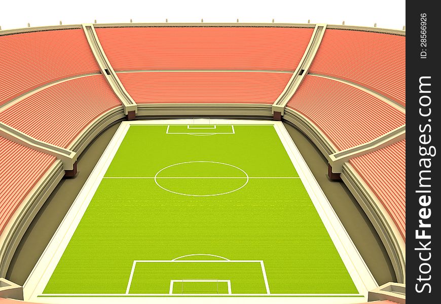 3d model of soccer stadium  on white