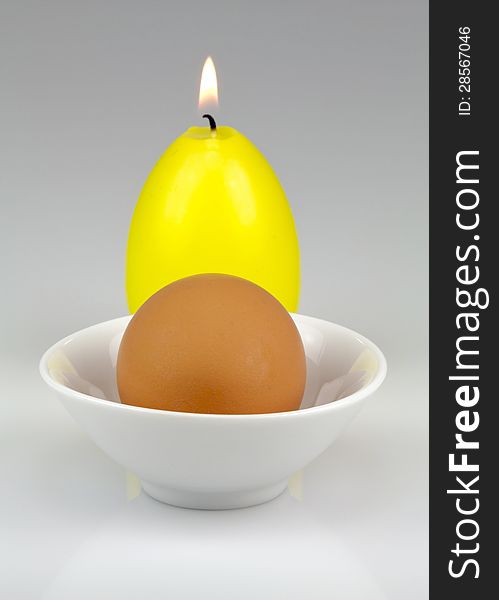 Egg and Easter candle