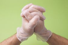 Surgery Doctor Hands In Prayer Royalty Free Stock Photography