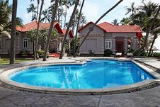 Swimming Pool At Tropical  Resort Stock Photography