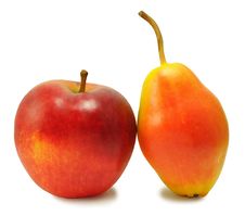 Yellow Pear And Red Apple Stock Images Yellow Pear And Red Apple Stock Images