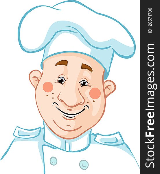 Chef cartoon on white background