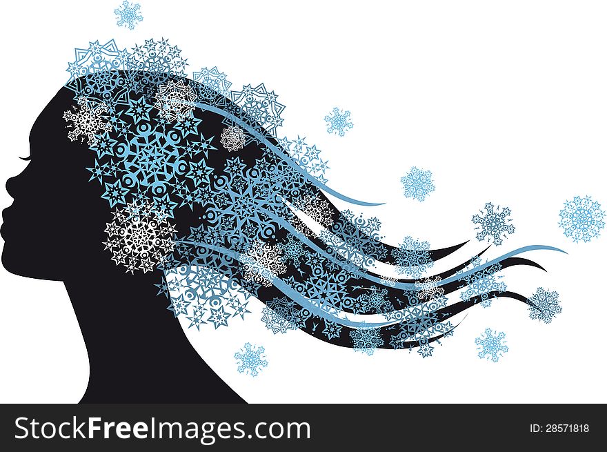 Snow Queen - woman with snowflakes in hair