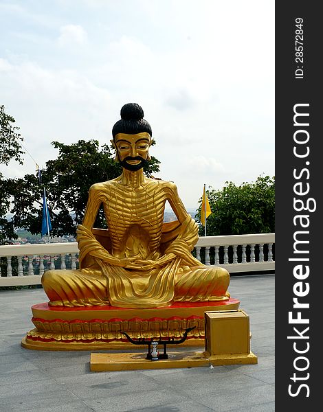 Thailand Golden Buddha.Seated Buddha. Symbol of one of the days of the week.