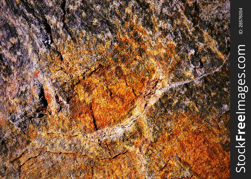 Texture stone plate as the ancient caves in fiery colors