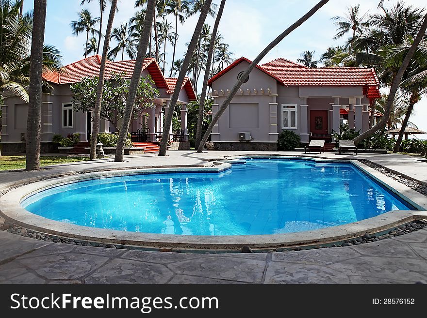 Swimming pool at tropical  resort