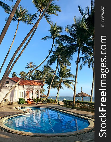 Swimming Pool At Tropical  Resort