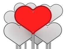 Abstract Composition With Heart And Road Sign. Royalty Free Stock Image Abstract Composition With Heart And Road Sign. Royalty Free Stock Image
