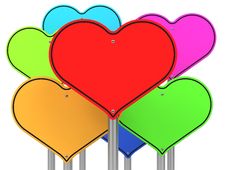 Abstract Composition With Heart And Road Sign. Stock Photo Abstract Composition With Heart And Road Sign. Stock Photo