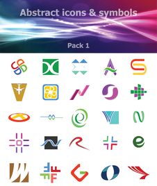 Abstract Icons & Symbols Pack 1 Royalty Free Stock Photos