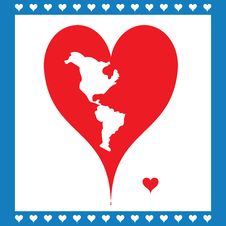 Illustration Heart Symbolizing American Map Royalty Free Stock Photography Illustration Heart Symbolizing American Map Royalty Free Stock Photography