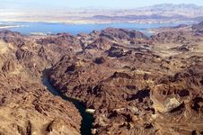 Aerial View Of The Colorado River And Lake Mead Stock Images