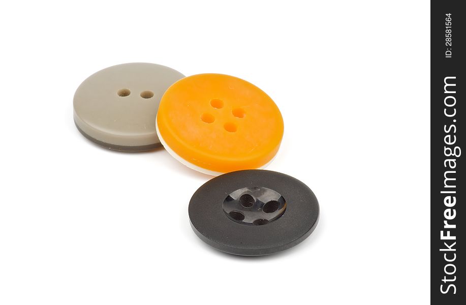 Gray, Yellow and Black Buttons on white background. Gray, Yellow and Black Buttons on white background