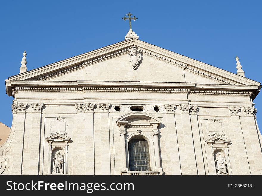 Church in Rome in blue sky