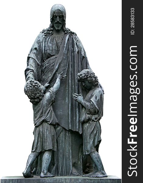 Sculpture Of Jesus Christ With Children