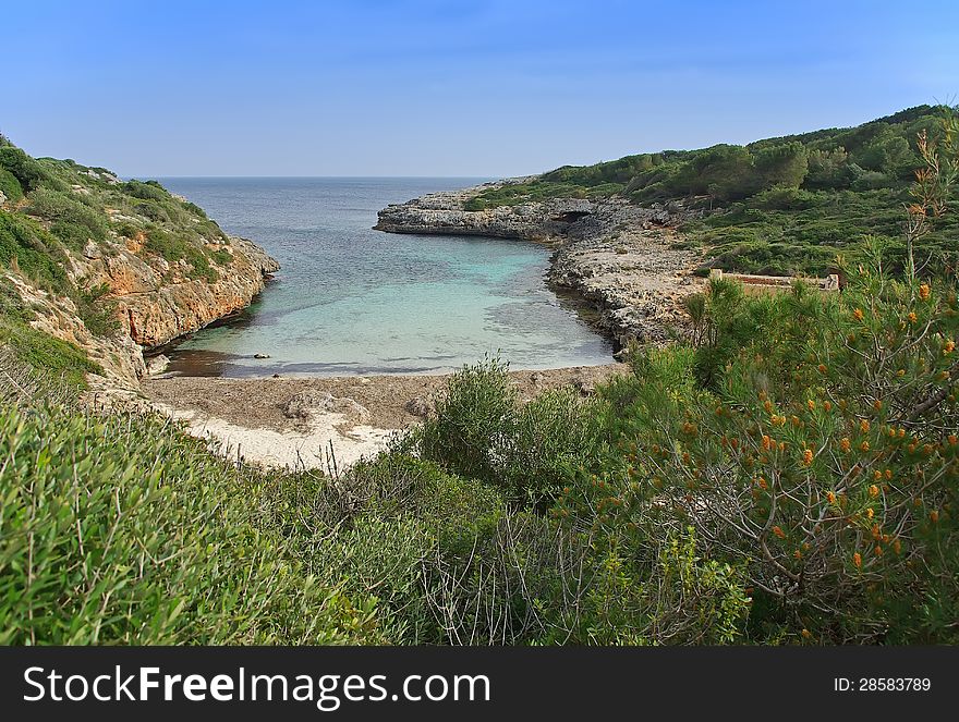 Cala Brafi virgin beach in Majorca