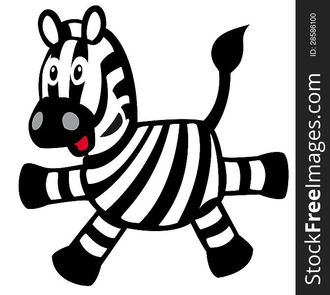 Cartoon zebra for babies and little kids,picture isolated on white background. Cartoon zebra for babies and little kids,picture isolated on white background