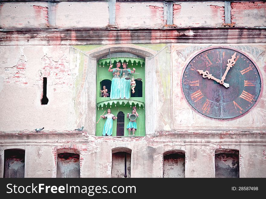 Old clock in Sighisoara tower
