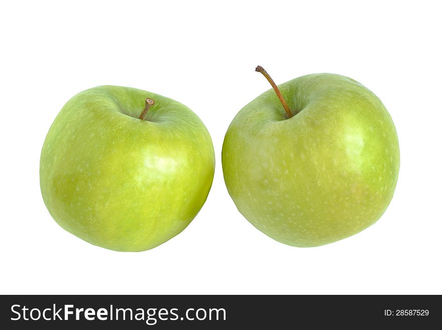 Green apple,in white background.