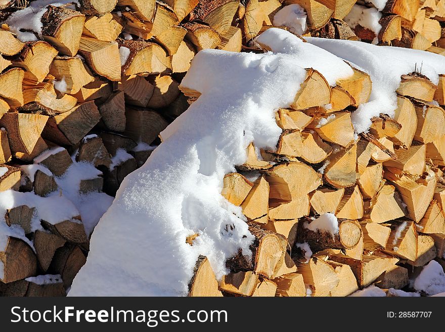 A lot of firewood for the winter