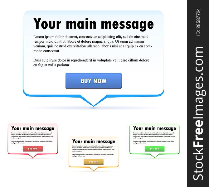 Web message template, a frame for your text.