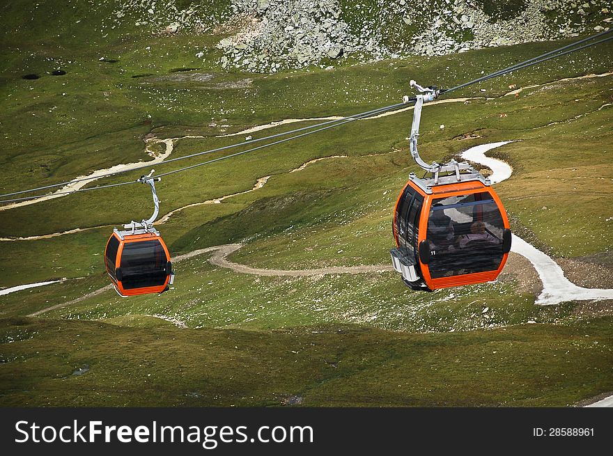 Mountain Cable Cars in the Alps